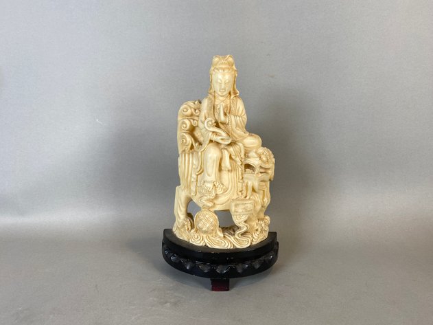 Image for Vintage Hand Carved Figure of Goddess of Peace