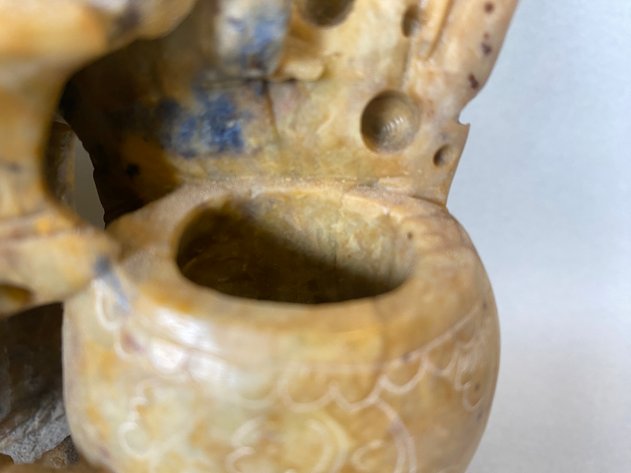 Image for Antique Chinese Soapstone Hand carved Double Vase