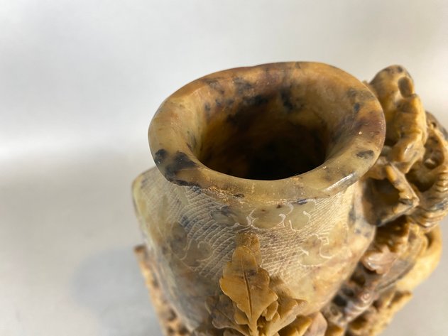 Image for Antique Chinese Soapstone Hand carved Double Vase