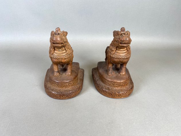 Image for 1970s Jaru California Pair of Foo Dog Bookends