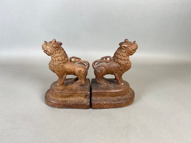 Image for 1970s Jaru California Pair of Foo Dog Bookends