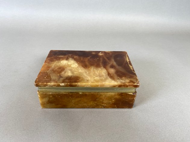 Image for (2) MCM Solid Agate Hinged Jewelry Boxes