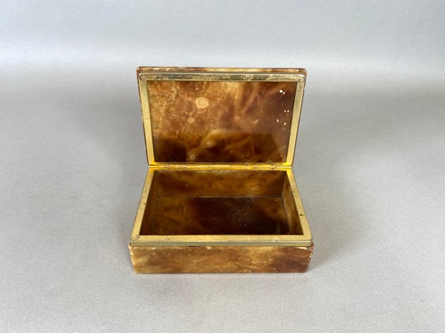 Image for (2) MCM Solid Agate Hinged Jewelry Boxes