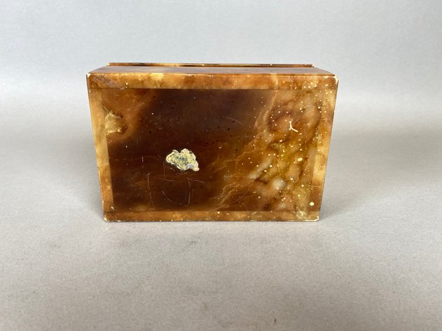 Image for (2) MCM Solid Agate Hinged Jewelry Boxes
