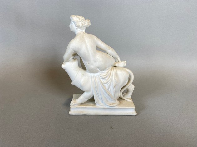 Image for Vintage Windsor Style Doll Chair, Resin Bust of Apollo, Porcelain Model of Ariadne and the Panther Figurine and Antique Needlepoint Dated 1935