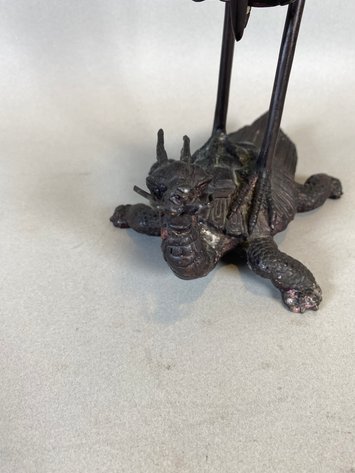 Image for Meiji Early 20th Century Japanese Shokudai Bronze Candlestick