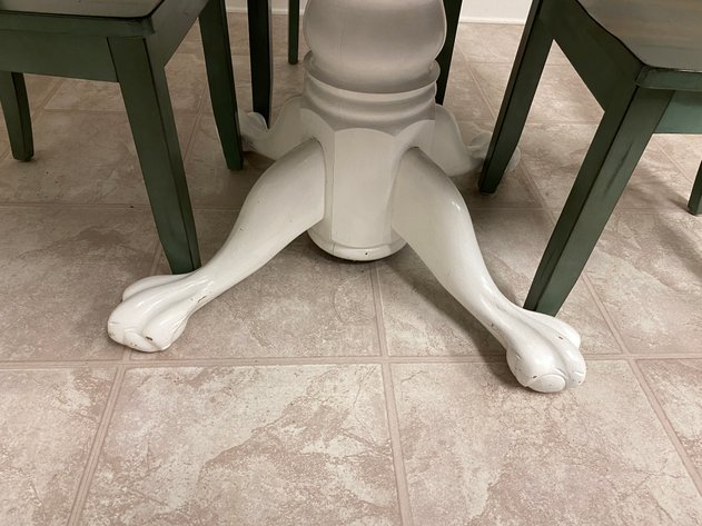 Image for Round Black Top Claw Foot Table/Chairs