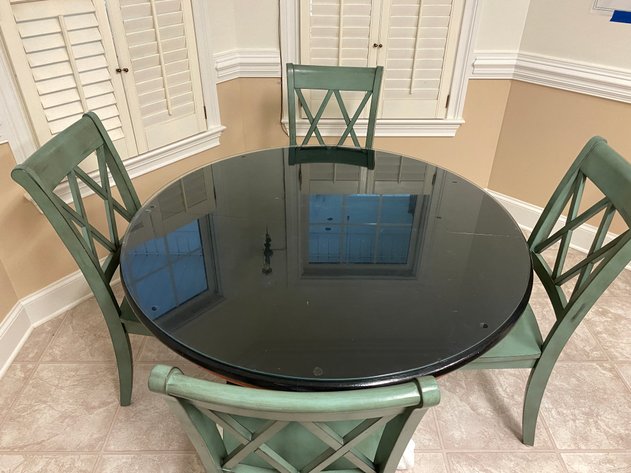 Image for Round Black Top Claw Foot Table/Chairs