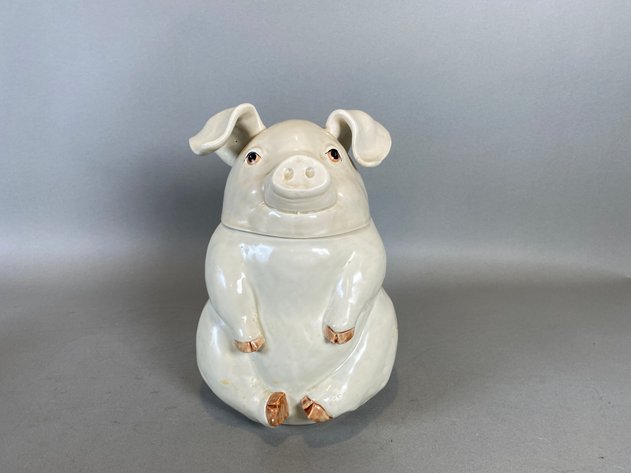 Image for Vintage Fitz & Floyd Pig Cookie Jar & Italian Pig Soup Tureen with Ladle
