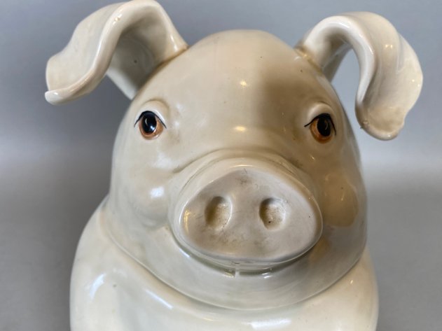 Image for Vintage Fitz & Floyd Pig Cookie Jar & Italian Pig Soup Tureen with Ladle