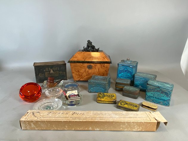 Image for Collection of Vintage Tobacco Tins, Wooden Box, Pipe Accessories & Smoking Collectibles