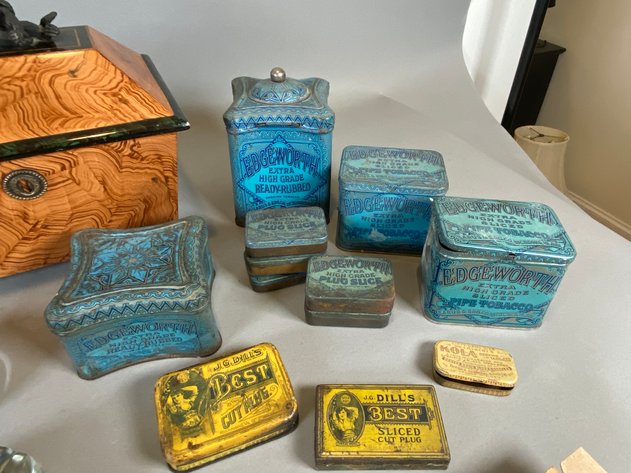 Image for Collection of Vintage Tobacco Tins, Wooden Box, Pipe Accessories & Smoking Collectibles