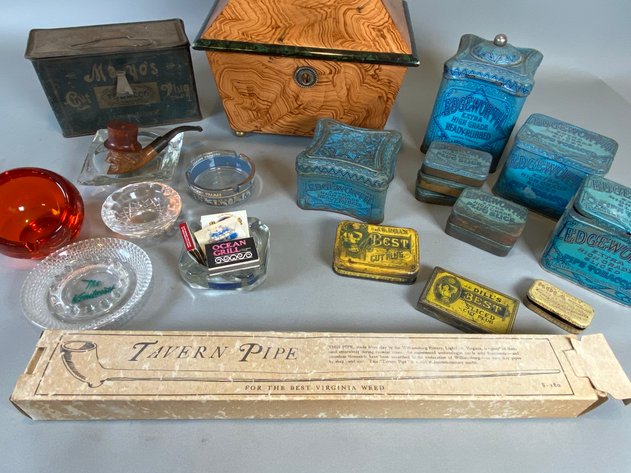 Image for Collection of Vintage Tobacco Tins, Wooden Box, Pipe Accessories & Smoking Collectibles
