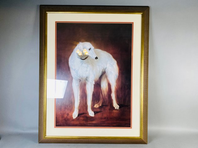 Image for Framed and Signed Print of Whippet