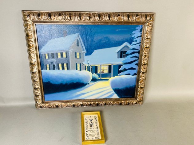 Image for Framed Original Oil on Canvas and Small Cutout Framed Wall Art