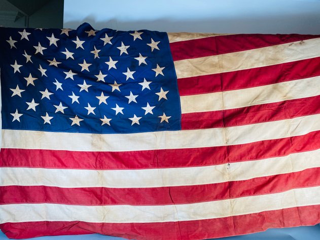 Image for Vintage 50 Star United States American Made Cotton Bunting Flag Made in the USA