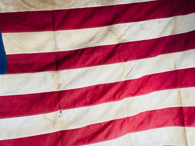Image for Vintage 50 Star United States American Made Cotton Bunting Flag Made in the USA