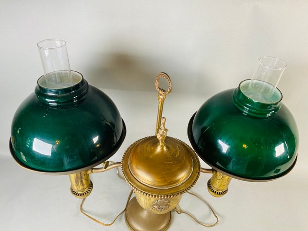 Image for Converted Double Student Oil Lamp