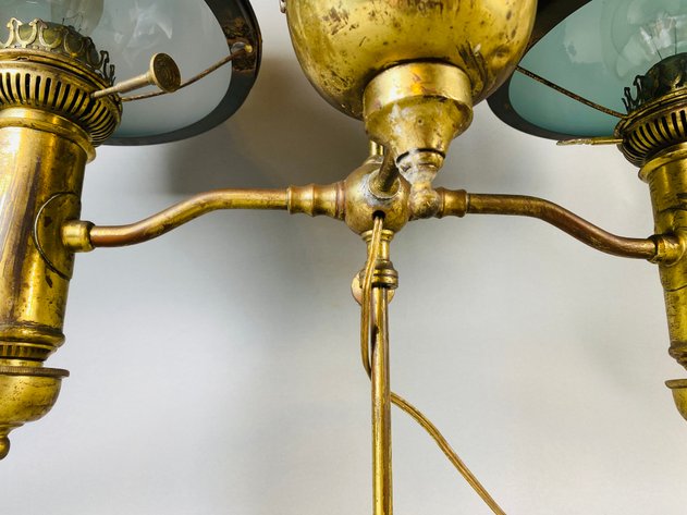 Image for Converted Double Student Oil Lamp