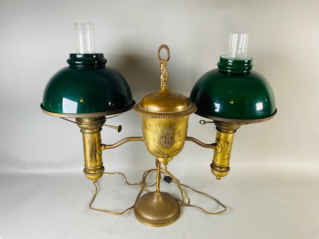Image for Converted Double Student Oil Lamp