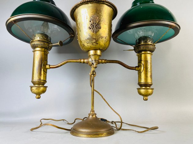 Image for Converted Double Student Oil Lamp
