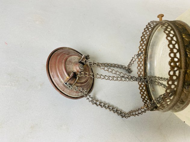 Image for 1930s Art Deco Etched Glass Pendant Light