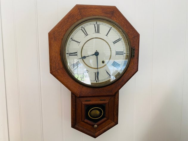 Image for Antique Seth Thomas Schoolhouse Wall Clock