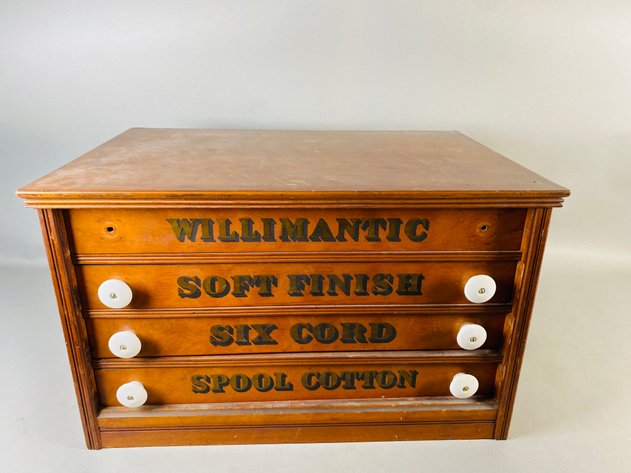 Image for Antique Willimantic (4) Drawer Wooden Spool Cabinet