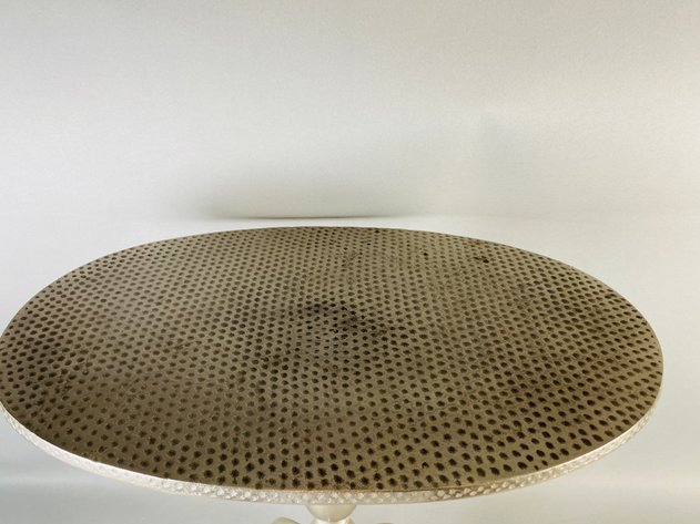 Image for Hammered Metal Accent Table with Pedestal Base