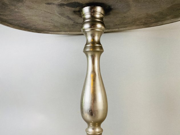 Image for Hammered Metal Accent Table with Pedestal Base