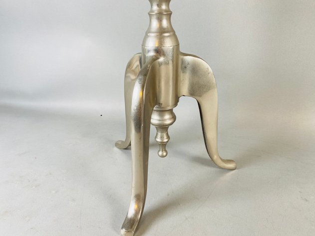 Image for Hammered Metal Accent Table with Pedestal Base
