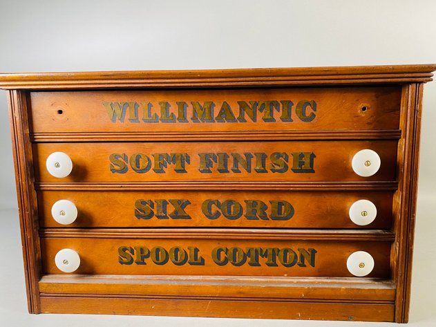Image for Antique Willimantic (4) Drawer Wooden Spool Cabinet