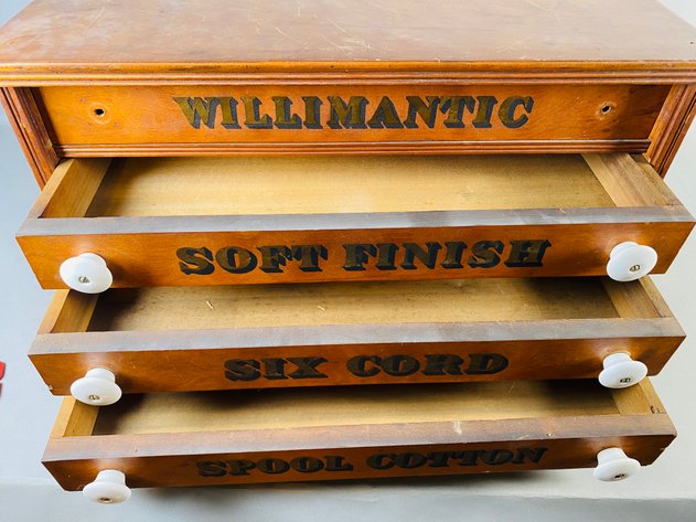 Image for Antique Willimantic (4) Drawer Wooden Spool Cabinet