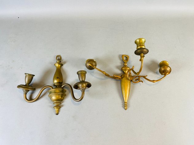 Image for (2) Brass Wall Sconces