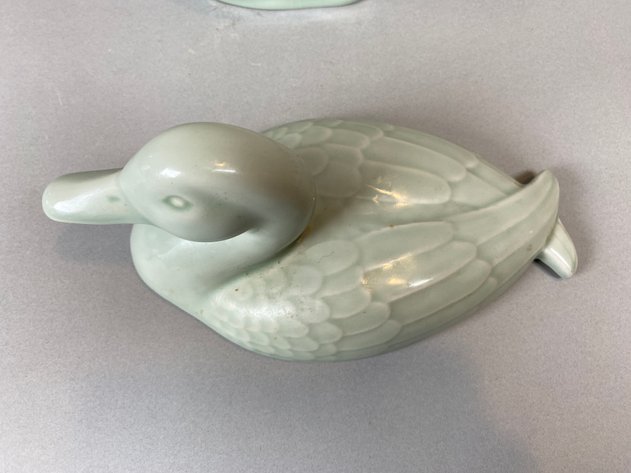 Image for Celadon Glazed Porcelain Duck with Lid