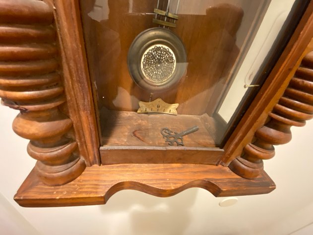 Image for Antique Hamburg Germany Wall Clock with Key