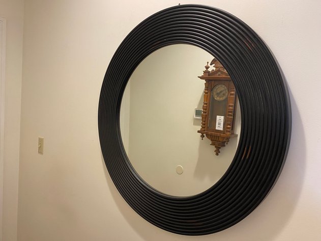 Image for Pier One Channeled Wood Mirror with Ribbed Frame