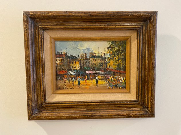 Image for Vintage Original Oil Painting on Board, Signed C. Socido Parisian Impressionist