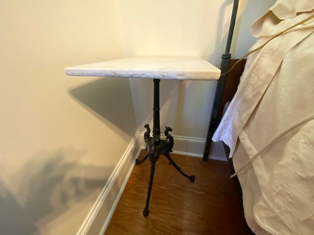 Image for Antique Regency Marble Top and Antique Iron Side Table