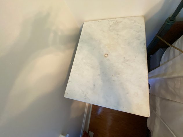 Image for Antique Regency Marble Top and Antique Iron Side Table