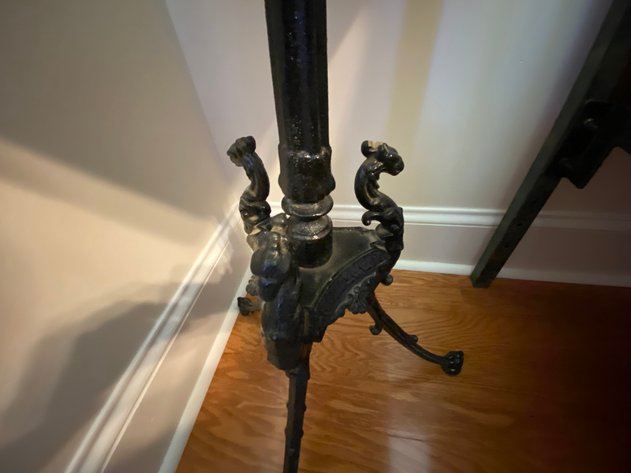 Image for Antique Regency Marble Top and Antique Iron Side Table