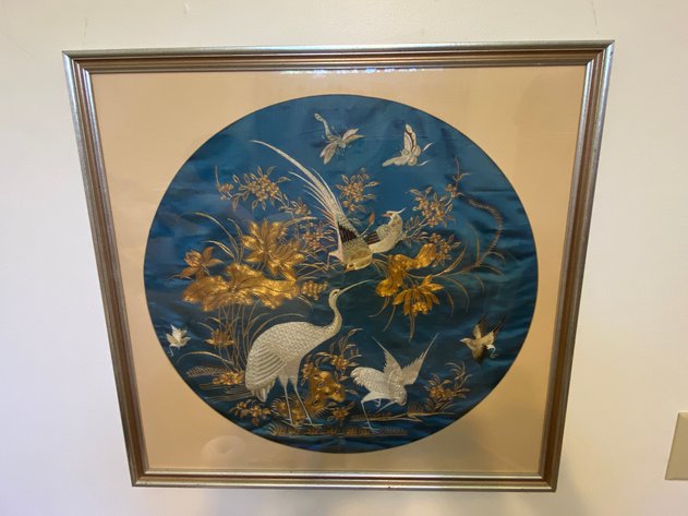 Image for Framed Vintage Japanese Silk Art