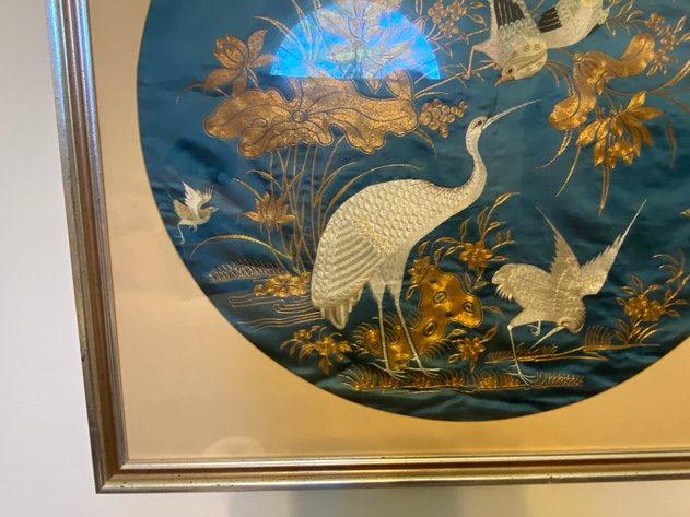 Image for Framed Vintage Japanese Silk Art