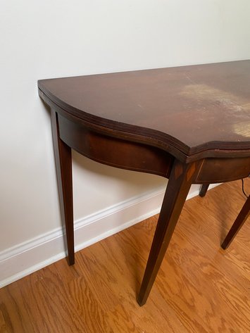 Image for Antique George III Demilune Inlaid Wood Console Table