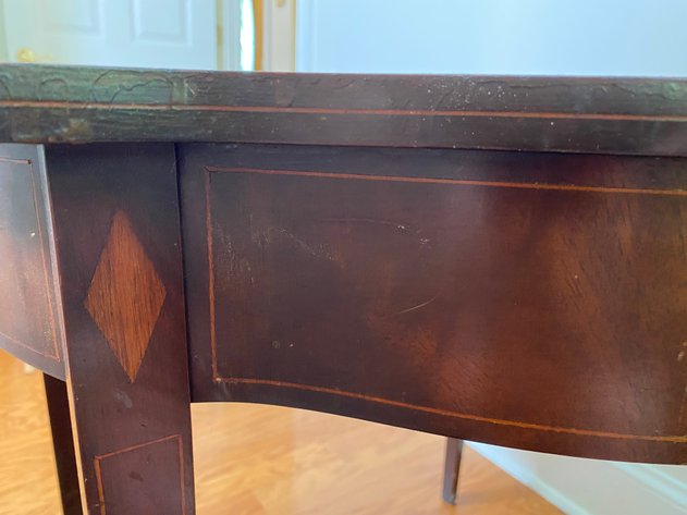 Image for Antique George III Demilune Inlaid Wood Console Table