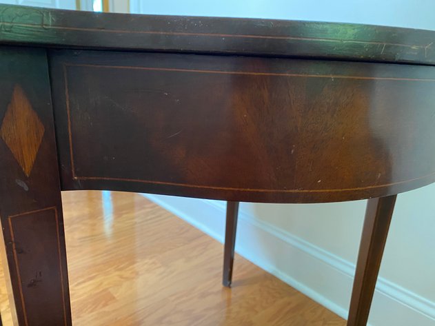 Image for Antique George III Demilune Inlaid Wood Console Table