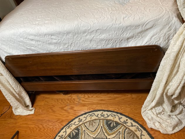Image for Vintage Solid Wood (4) Poster Full Size Canopy Bed with Curtains