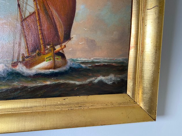 Image for Framed Original Oil on Canvas Signed by Alfred Gabali