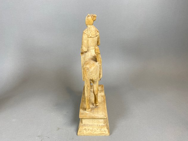 Image for (2) Vintage Resin Chinese Warrior Figurines