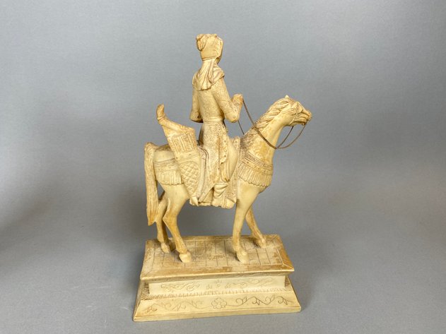 Image for (2) Vintage Resin Chinese Warrior Figurines